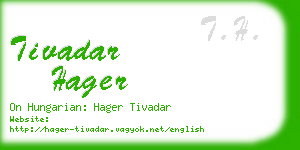 tivadar hager business card